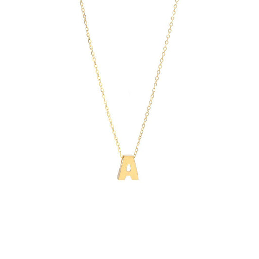 All Gold Letter Charm Necklace: A-Z - Ariel's Jewelry