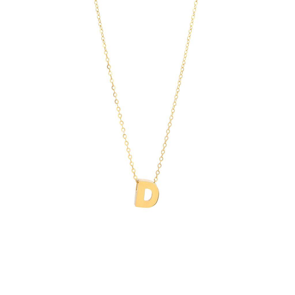 All Gold Letter Charm Necklace: A-Z - Ariel's Jewelry
