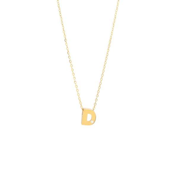 Single Diamond Letter Charm Necklace: A-Z - Ariel's Jewelry