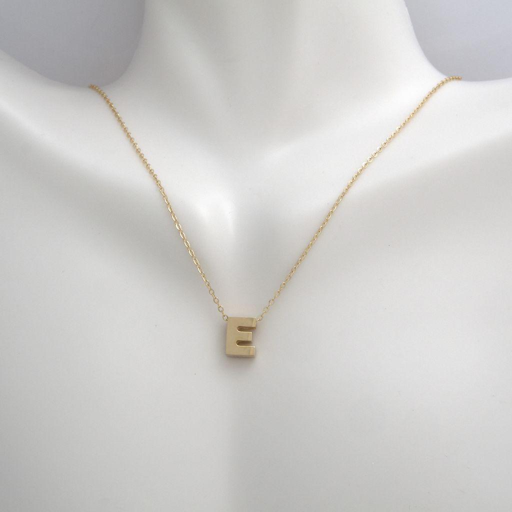 All Gold Letter Charm Necklace: A-Z - Ariel's Jewelry