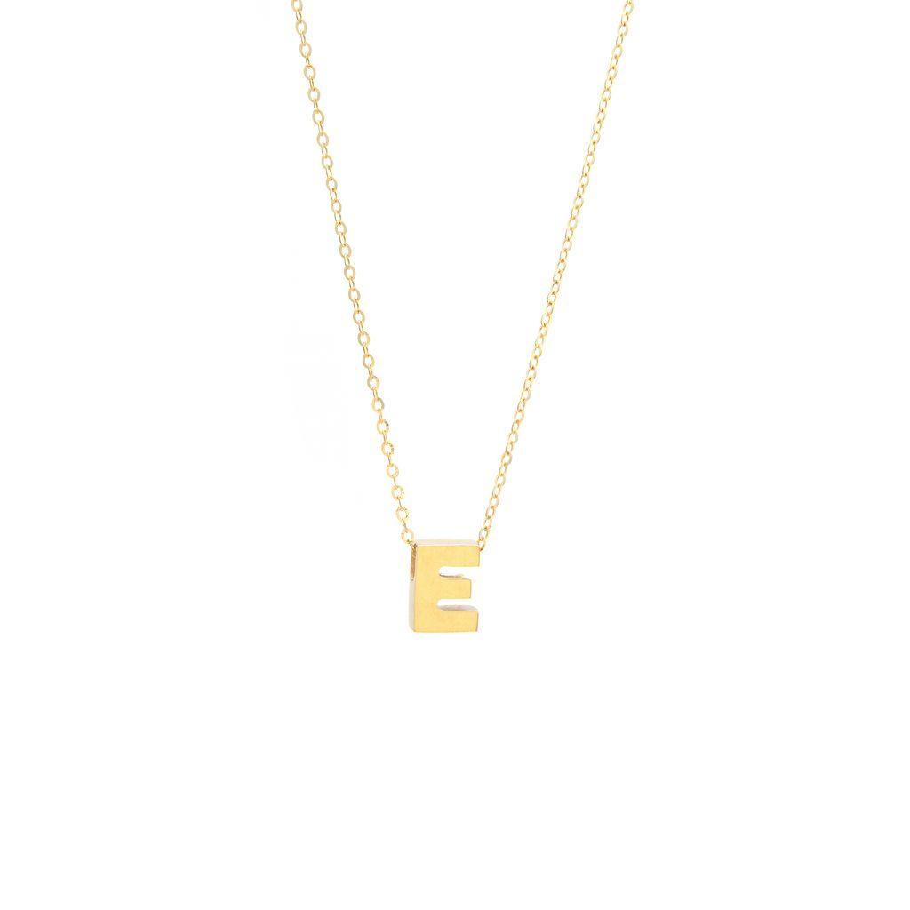 All Gold Letter Charm Necklace: A-Z - Ariel's Jewelry