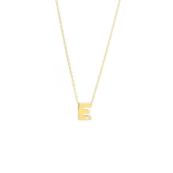Single Diamond Letter Charm Necklace: A-Z - Ariel's Jewelry