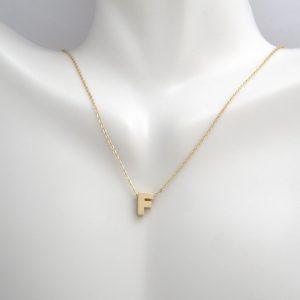 All Gold Letter Charm Necklace: A-Z - Ariel's Jewelry