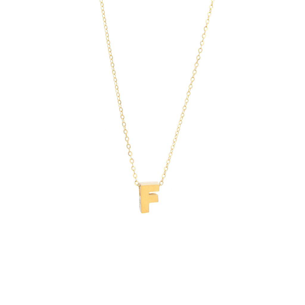 All Gold Letter Charm Necklace: A-Z - Ariel's Jewelry