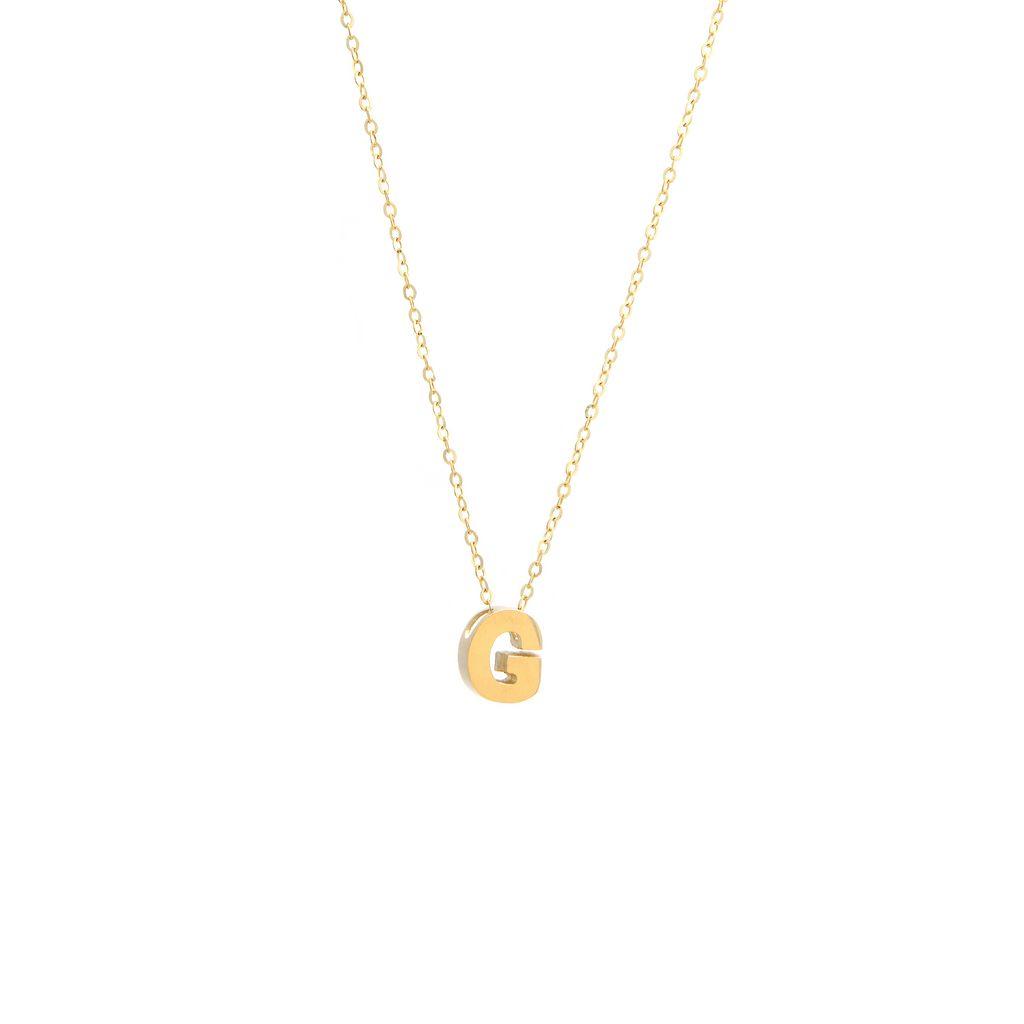 All Gold Letter Charm Necklace: A-Z - Ariel's Jewelry