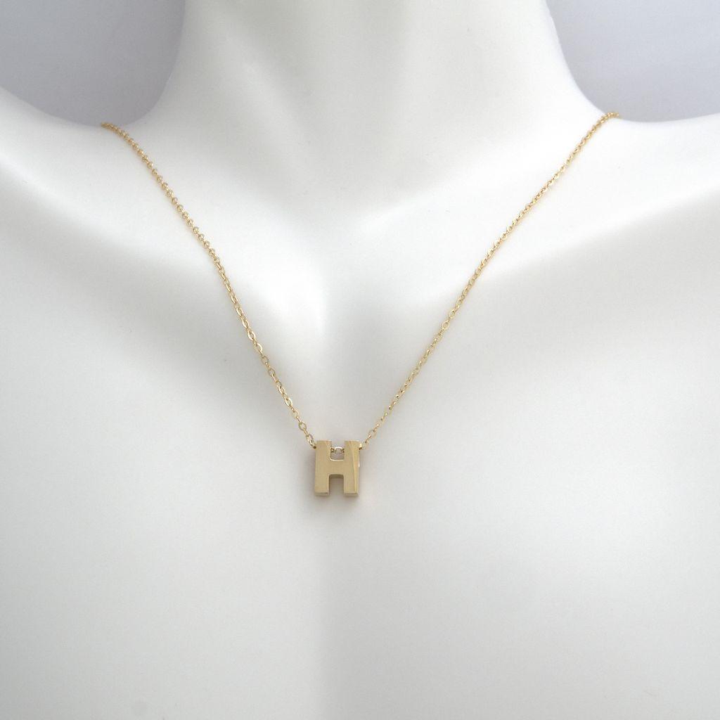 All Gold Letter Charm Necklace: A-Z - Ariel's Jewelry