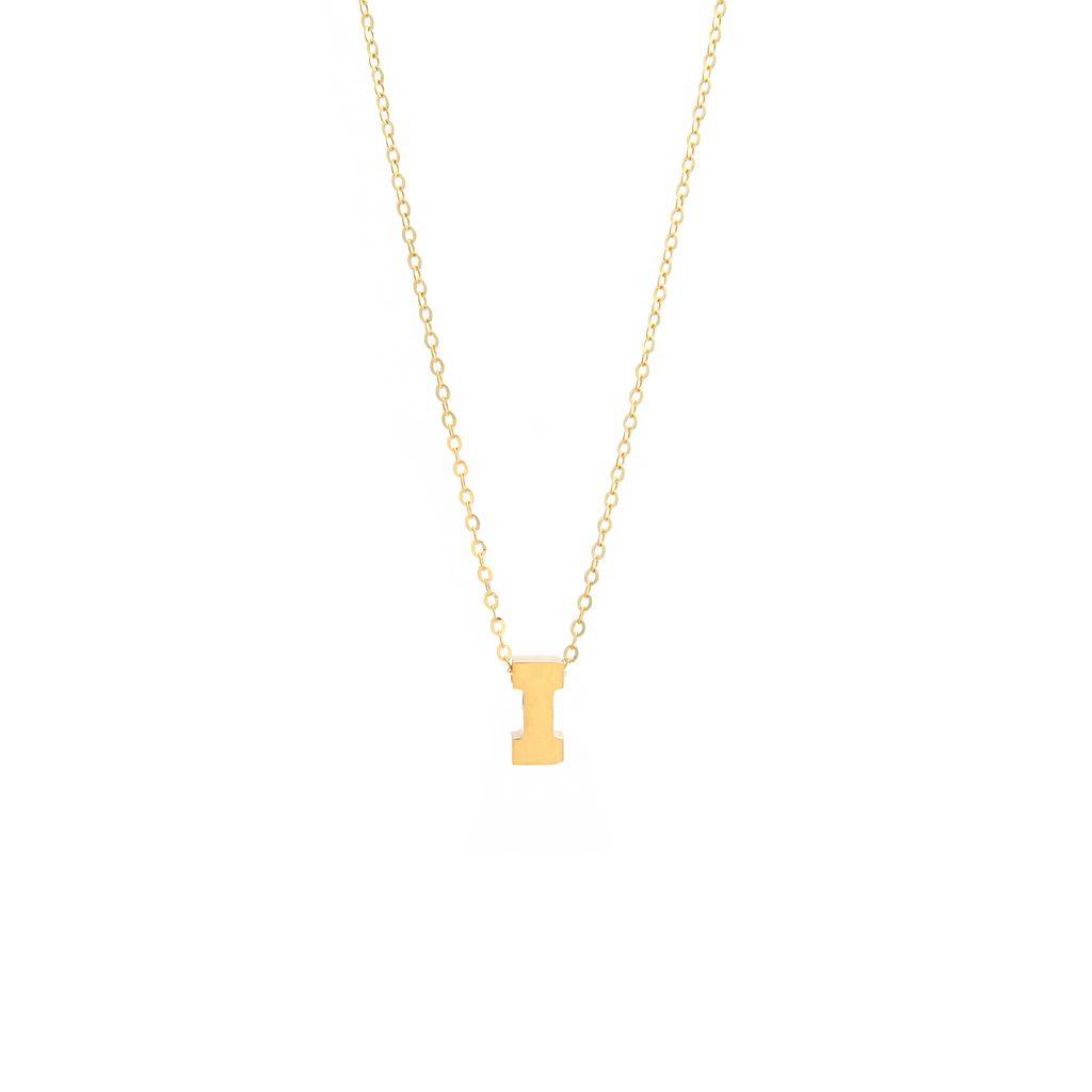 All Gold Letter Charm Necklace: A-Z - Ariel's Jewelry