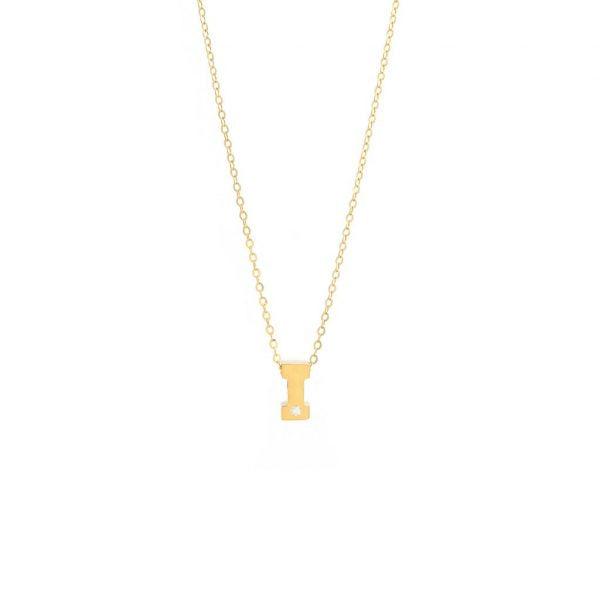 Single Diamond Letter Charm Necklace: A-Z - Ariel's Jewelry