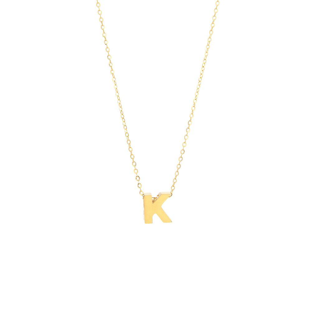 All Gold Letter Charm Necklace: A-Z - Ariel's Jewelry