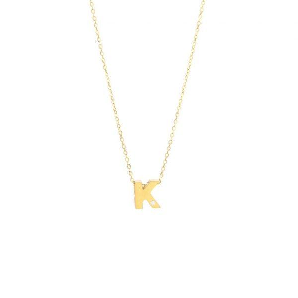 Single Diamond Letter Charm Necklace: A-Z - Ariel's Jewelry