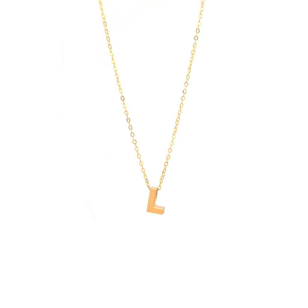 All Gold Letter Charm Necklace: A-Z - Ariel's Jewelry