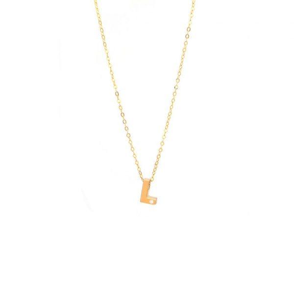 Single Diamond Letter Charm Necklace: A-Z - Ariel's Jewelry