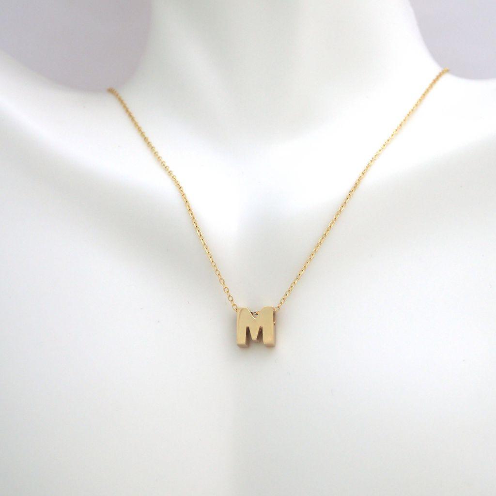 All Gold Letter Charm Necklace: A-Z - Ariel's Jewelry