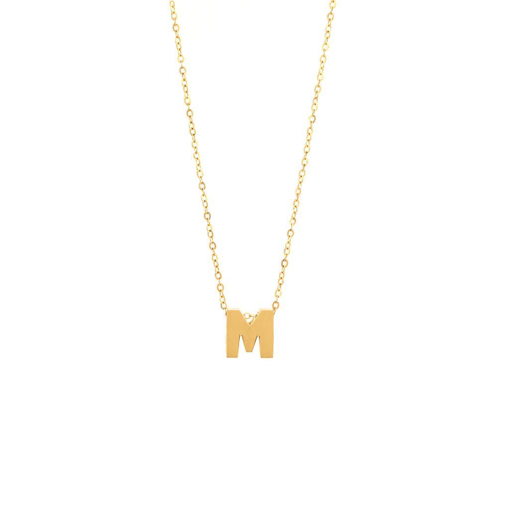 All Gold Letter Charm Necklace: A-Z - Ariel's Jewelry
