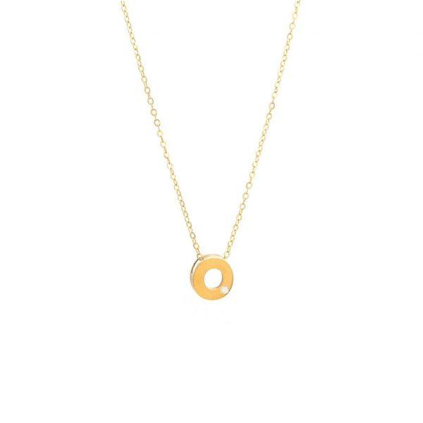 Single Diamond Letter Charm Necklace: A-Z - Ariel's Jewelry