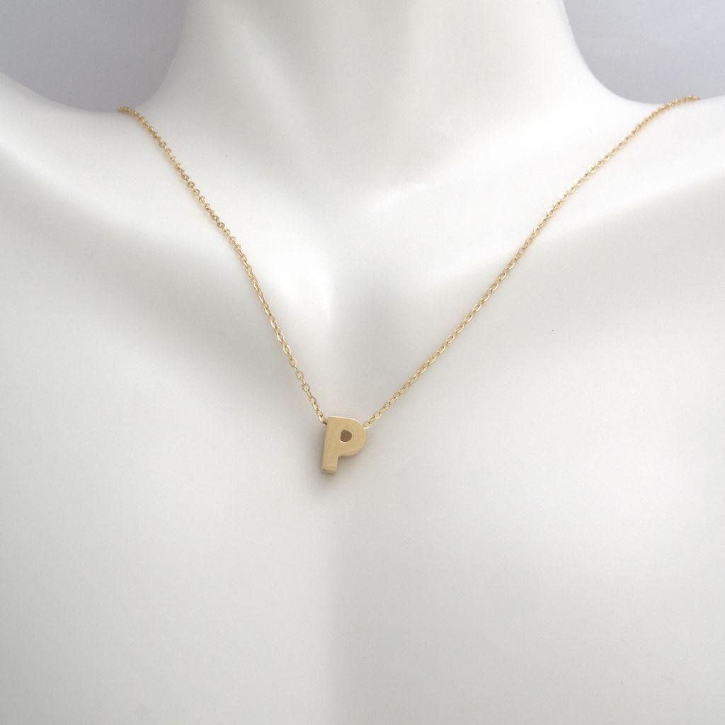 All Gold Letter Charm Necklace: A-Z - Ariel's Jewelry