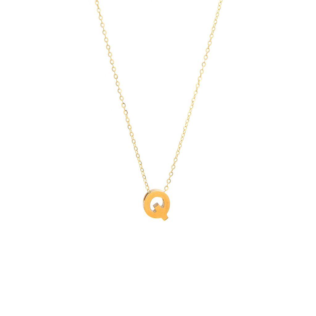 All Gold Letter Charm Necklace: A-Z - Ariel's Jewelry