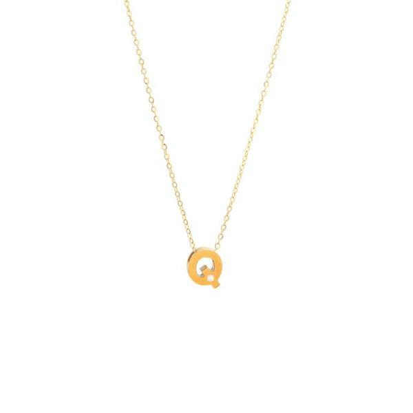 Single Diamond Letter Charm Necklace: A-Z - Ariel's Jewelry