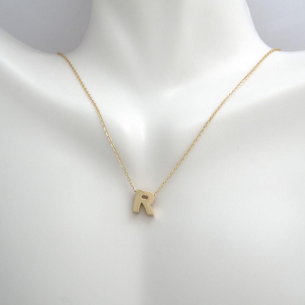 All Gold Letter Charm Necklace: A-Z - Ariel's Jewelry