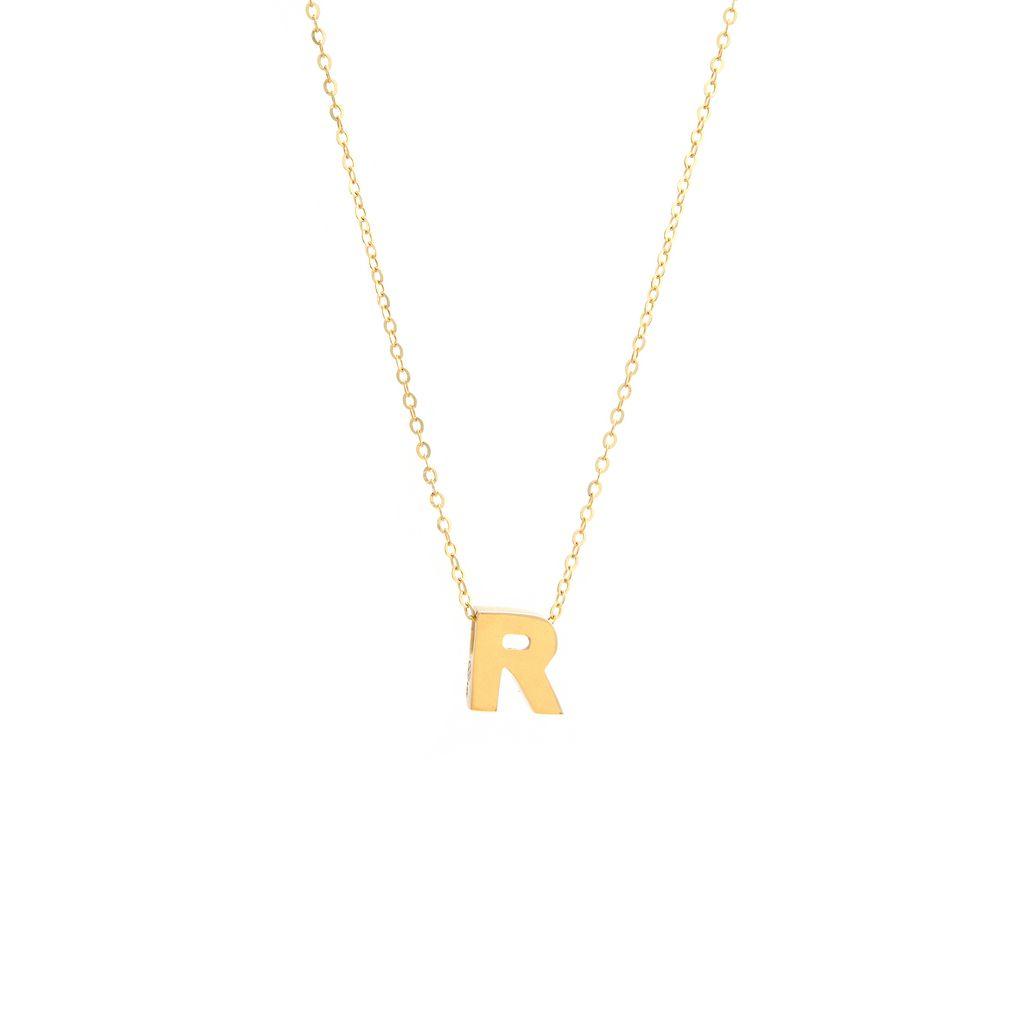 All Gold Letter Charm Necklace: A-Z - Ariel's Jewelry