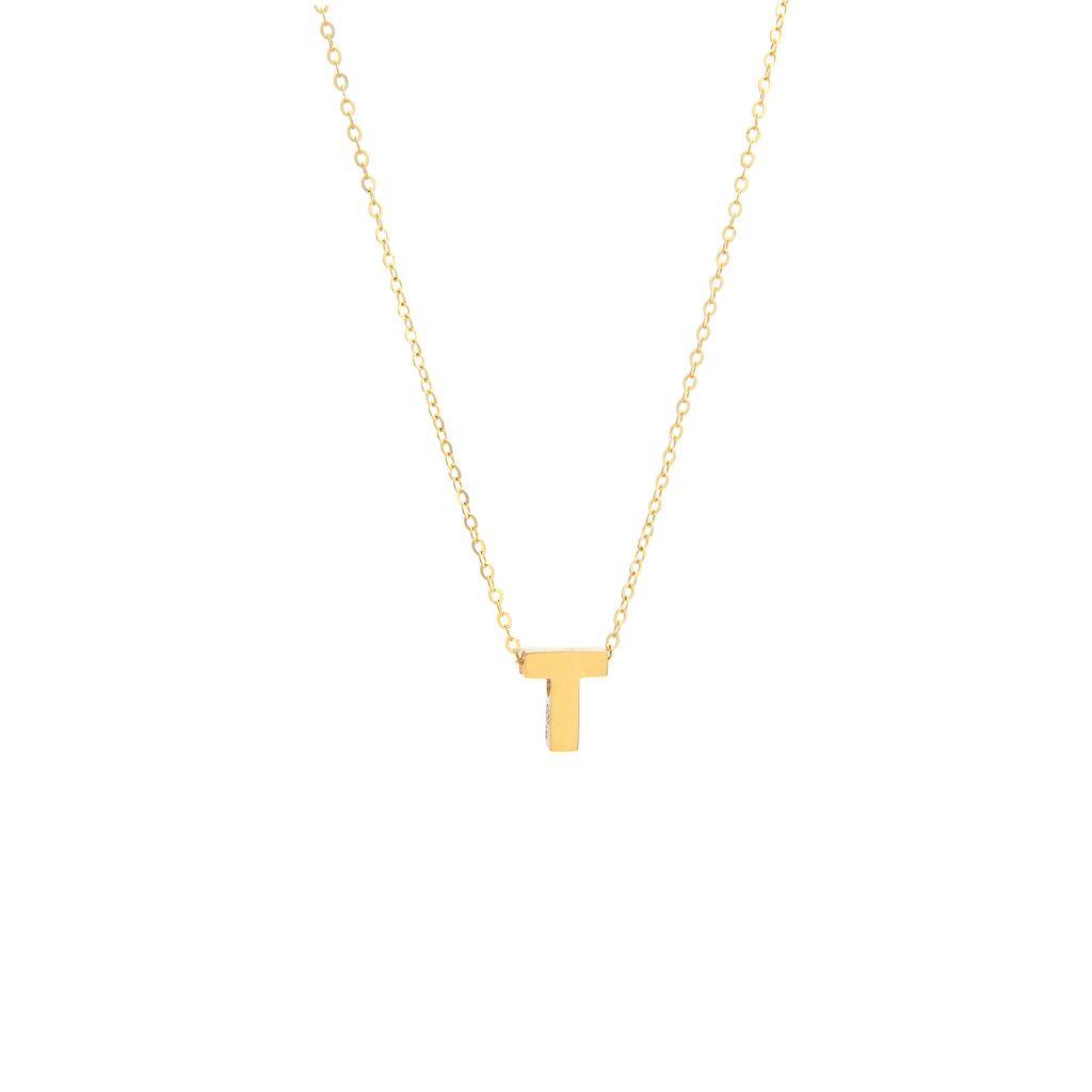 All Gold Letter Charm Necklace: A-Z - Ariel's Jewelry