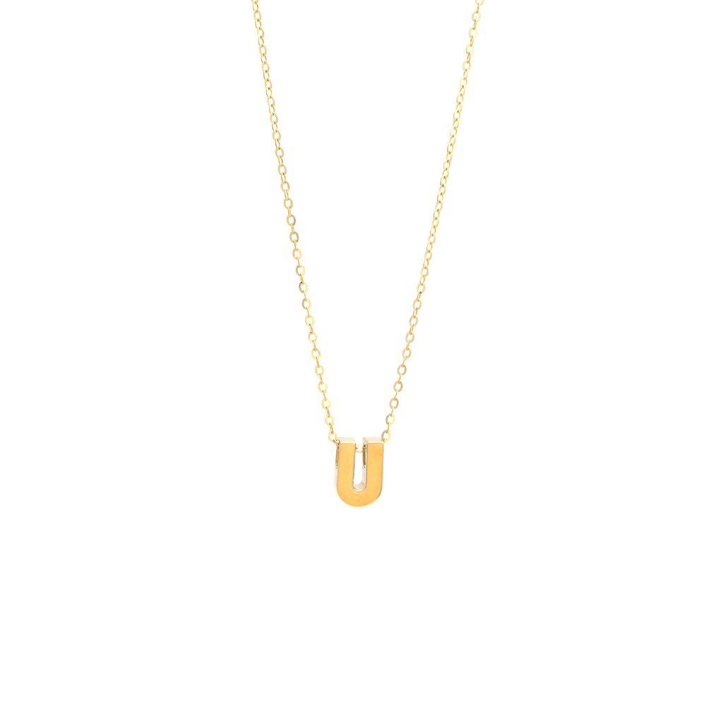 All Gold Letter Charm Necklace: A-Z - Ariel's Jewelry