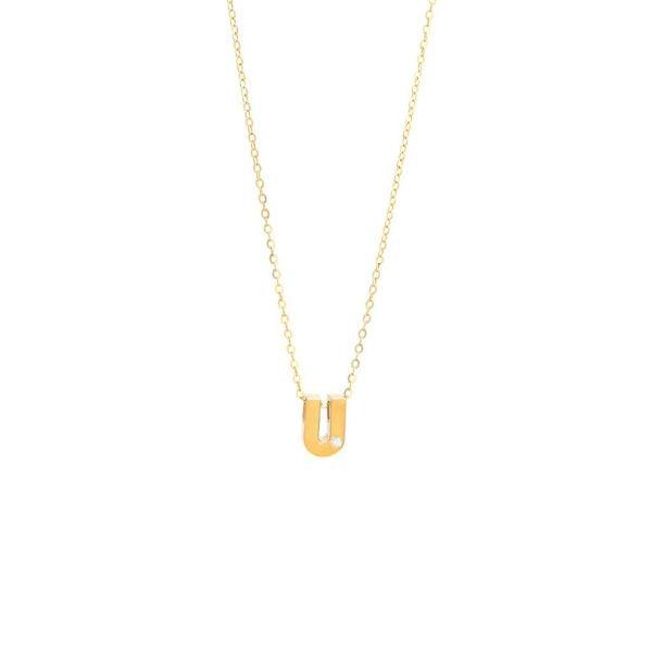 Single Diamond Letter Charm Necklace: A-Z - Ariel's Jewelry