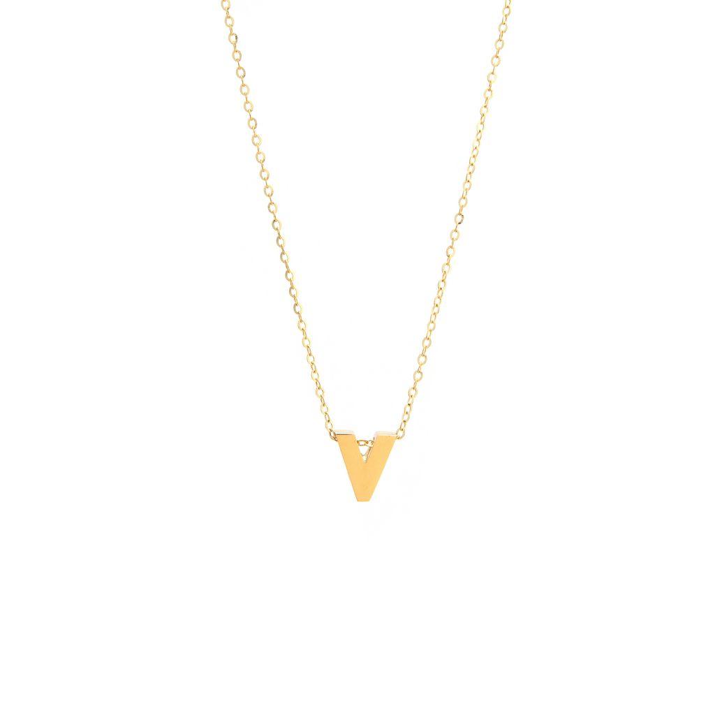 All Gold Letter Charm Necklace: A-Z - Ariel's Jewelry