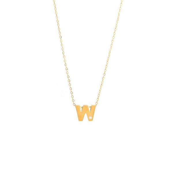 Single Diamond Letter Charm Necklace: A-Z - Ariel's Jewelry