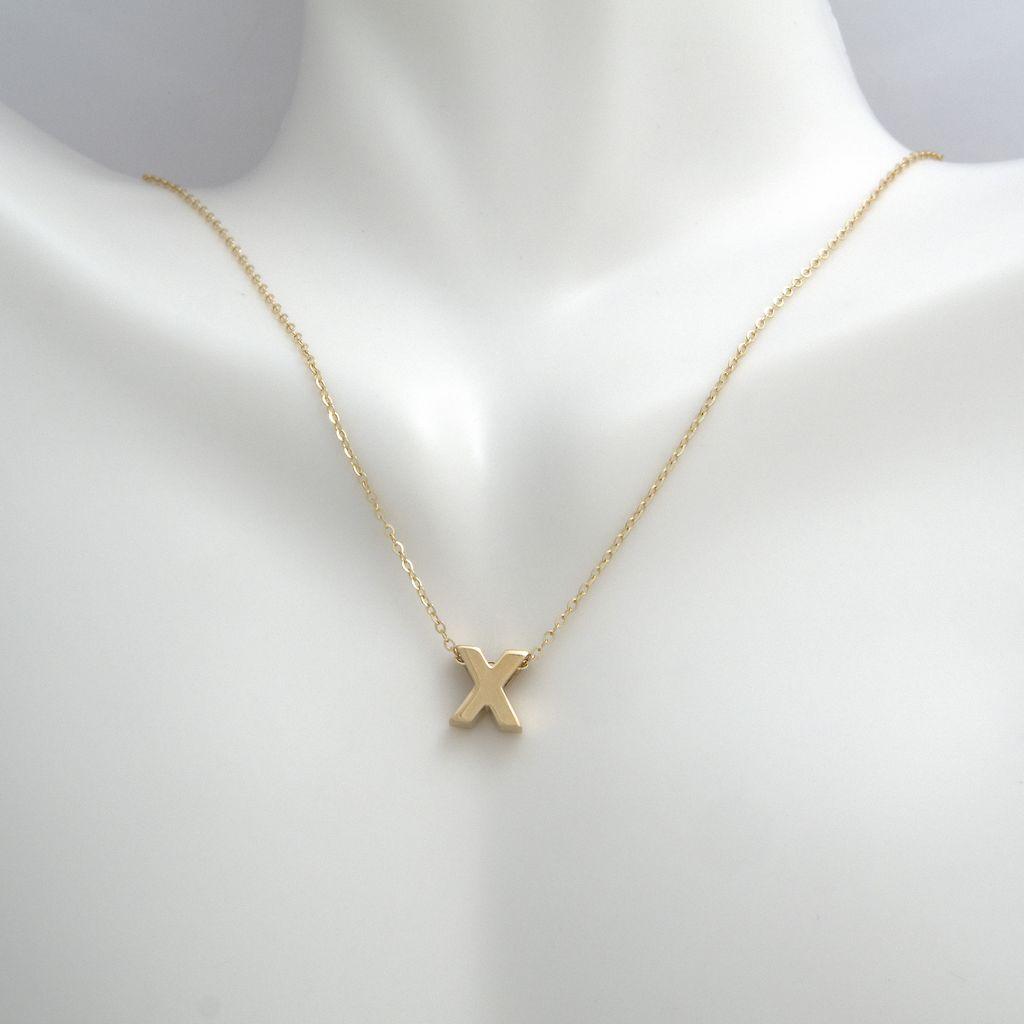 All Gold Letter Charm Necklace: A-Z - Ariel's Jewelry