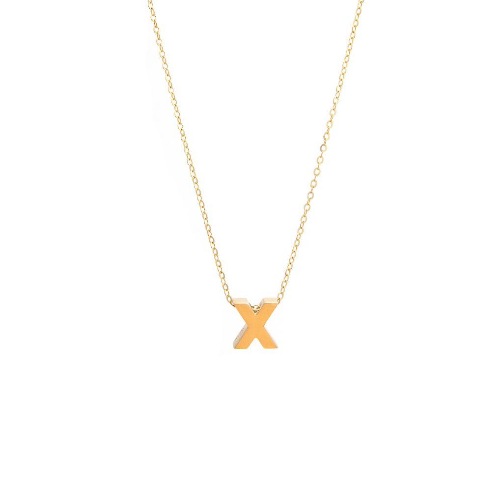 All Gold Letter Charm Necklace: A-Z - Ariel's Jewelry