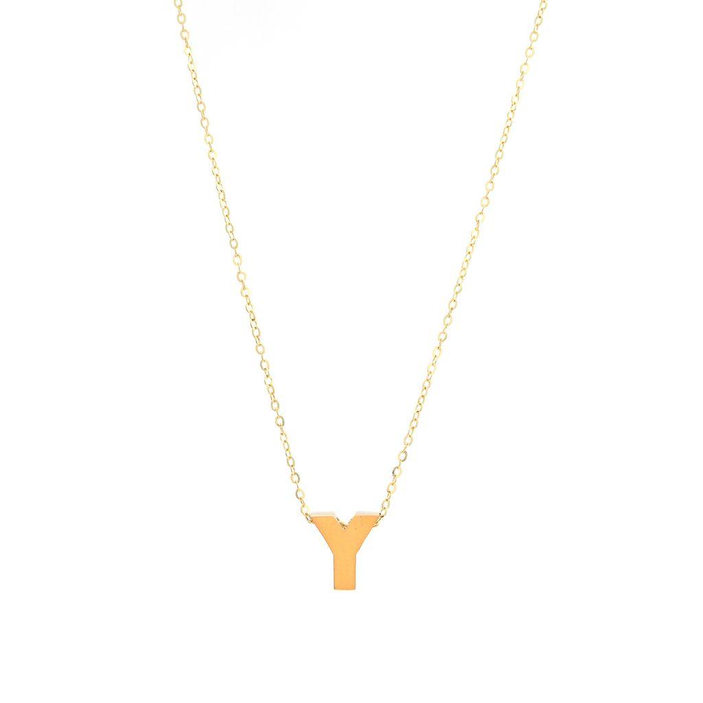 All Gold Letter Charm Necklace: A-Z - Ariel's Jewelry