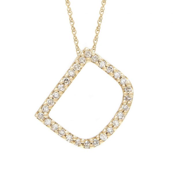 Collar con dije de letras con diamantes, grande: AZ