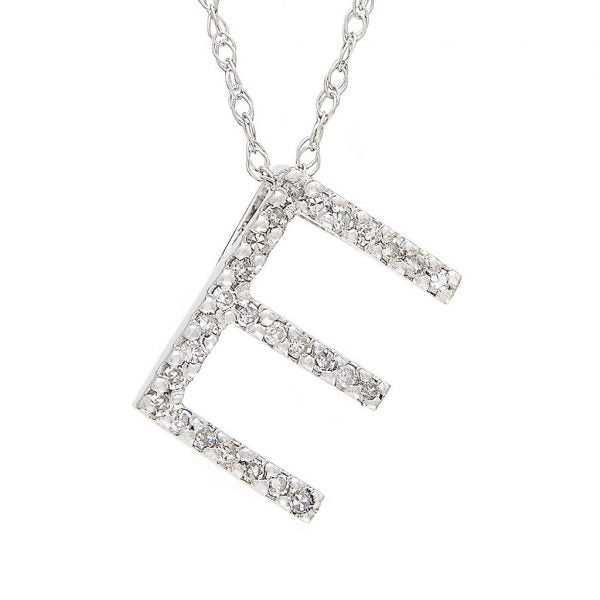 Collar con dije de letras con diamantes, grande: AZ