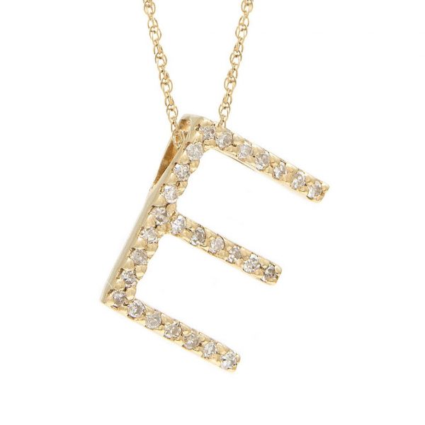 Collar con dije de letras con diamantes, grande: AZ