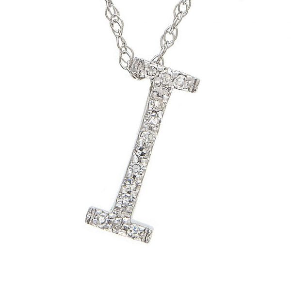 Collar con dije de letras con diamantes, grande: AZ