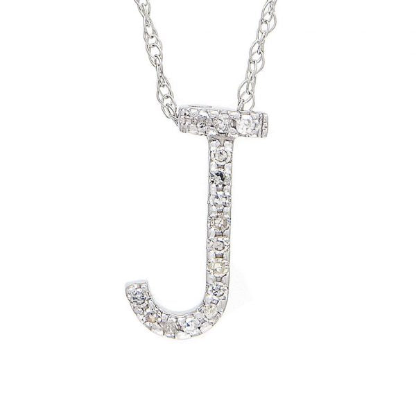 Collar con dije de letras con diamantes, grande: AZ