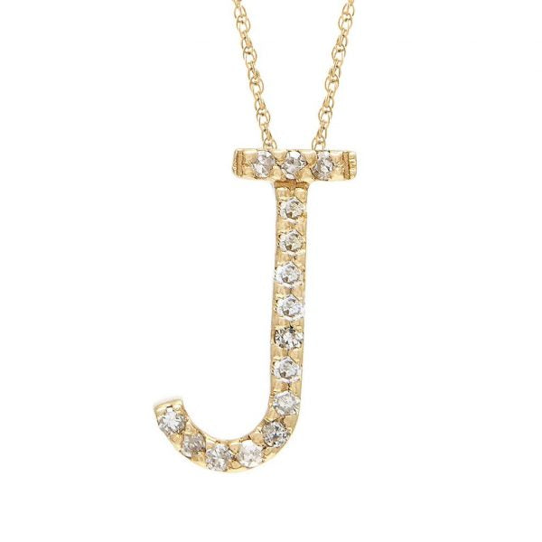 Collar con dije de letras con diamantes, grande: AZ