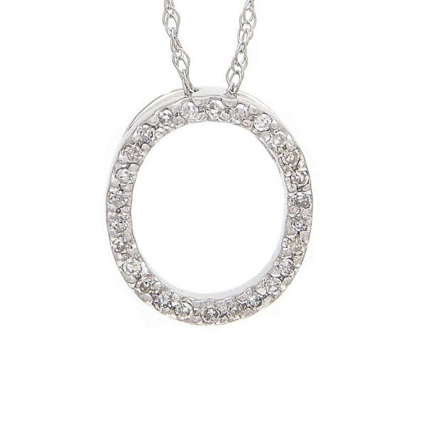 Collar con dije de letras con diamantes, grande: AZ