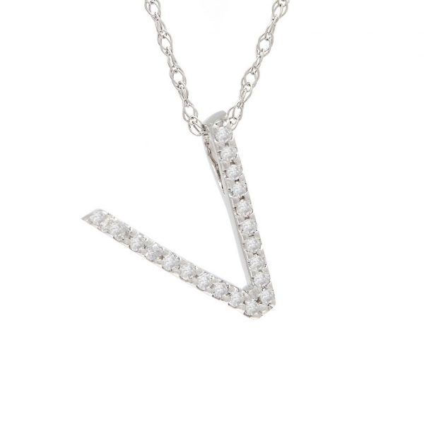 Collar con dije de letras con diamantes, grande: AZ