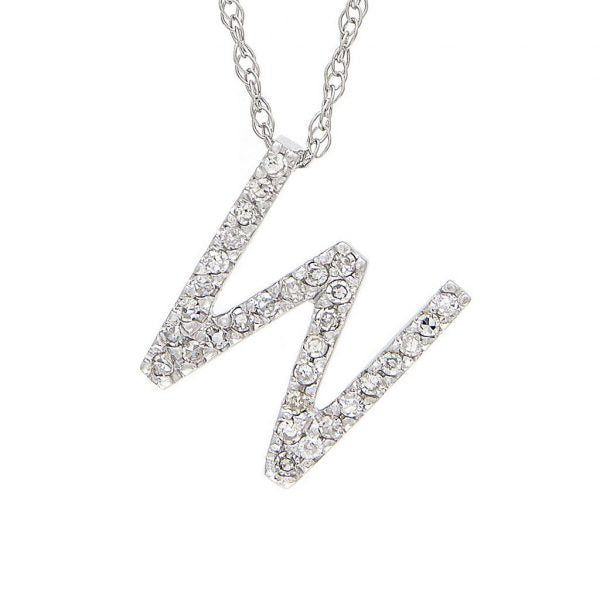 Collar con dije de letras con diamantes, grande: AZ