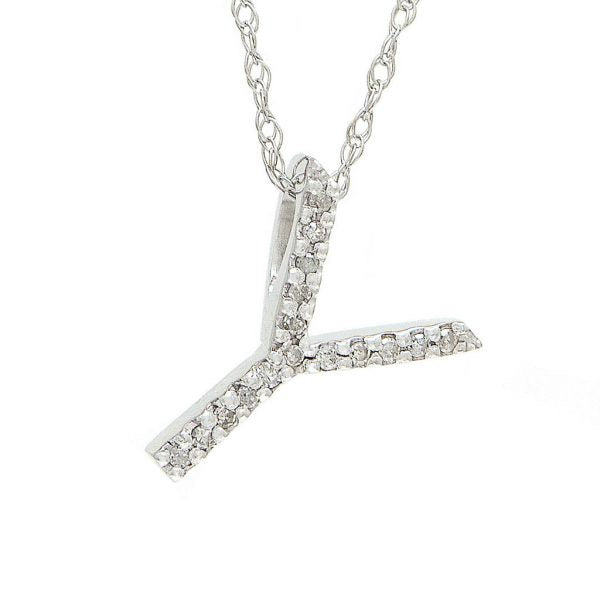 Collar con dije de letras con diamantes, grande: AZ