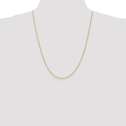 14K Solid Yellow Gold Rope Link Chain