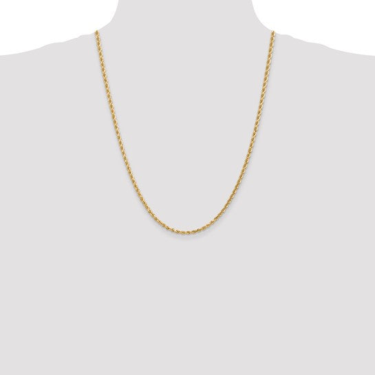 14K Solid Yellow Gold Rope Link Chain