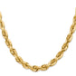 14K Solid Yellow Gold Rope Link Chain