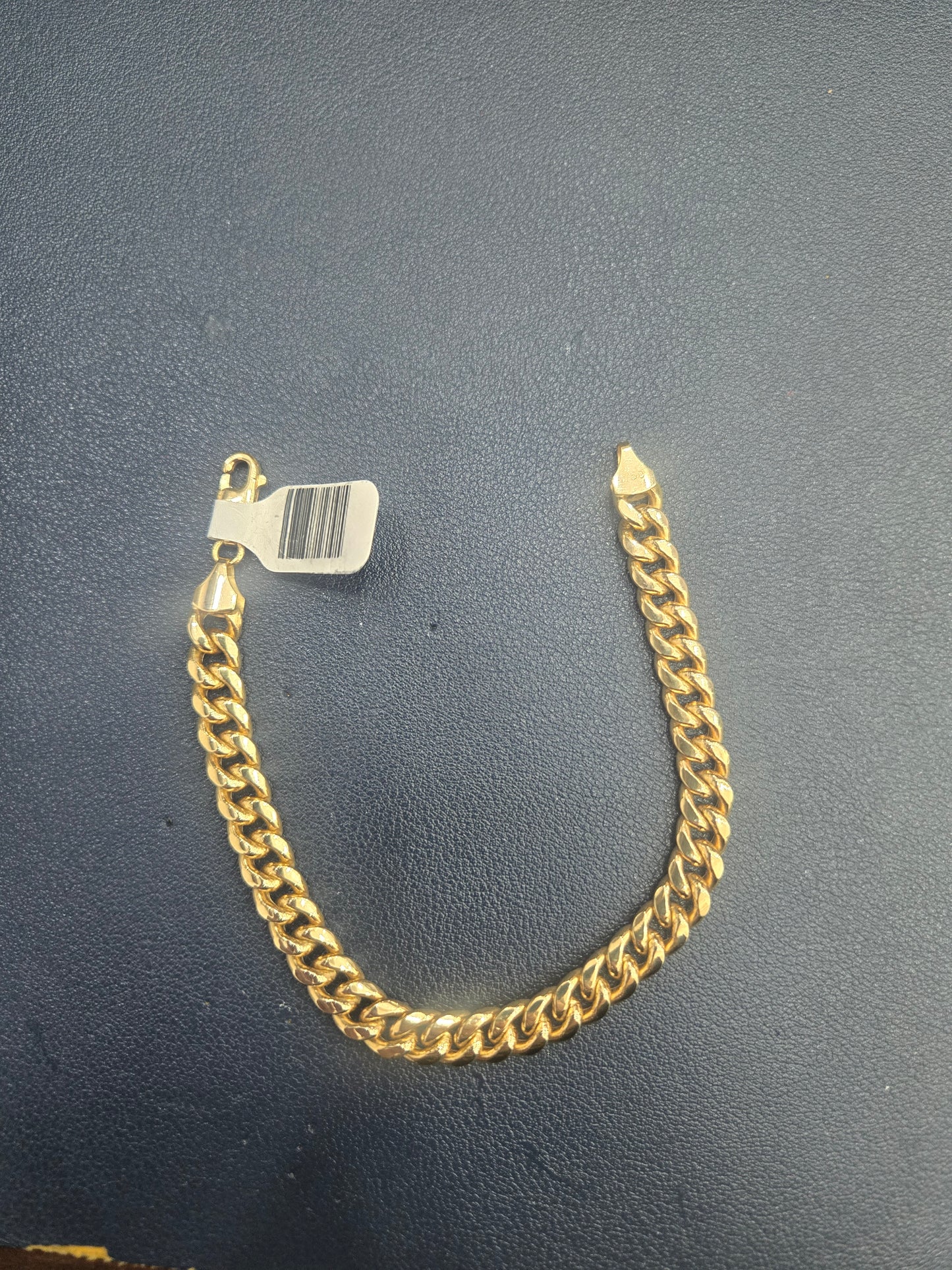 BRACELET YELLOW GOLD HOLLOW CUBAN LINK 18KT