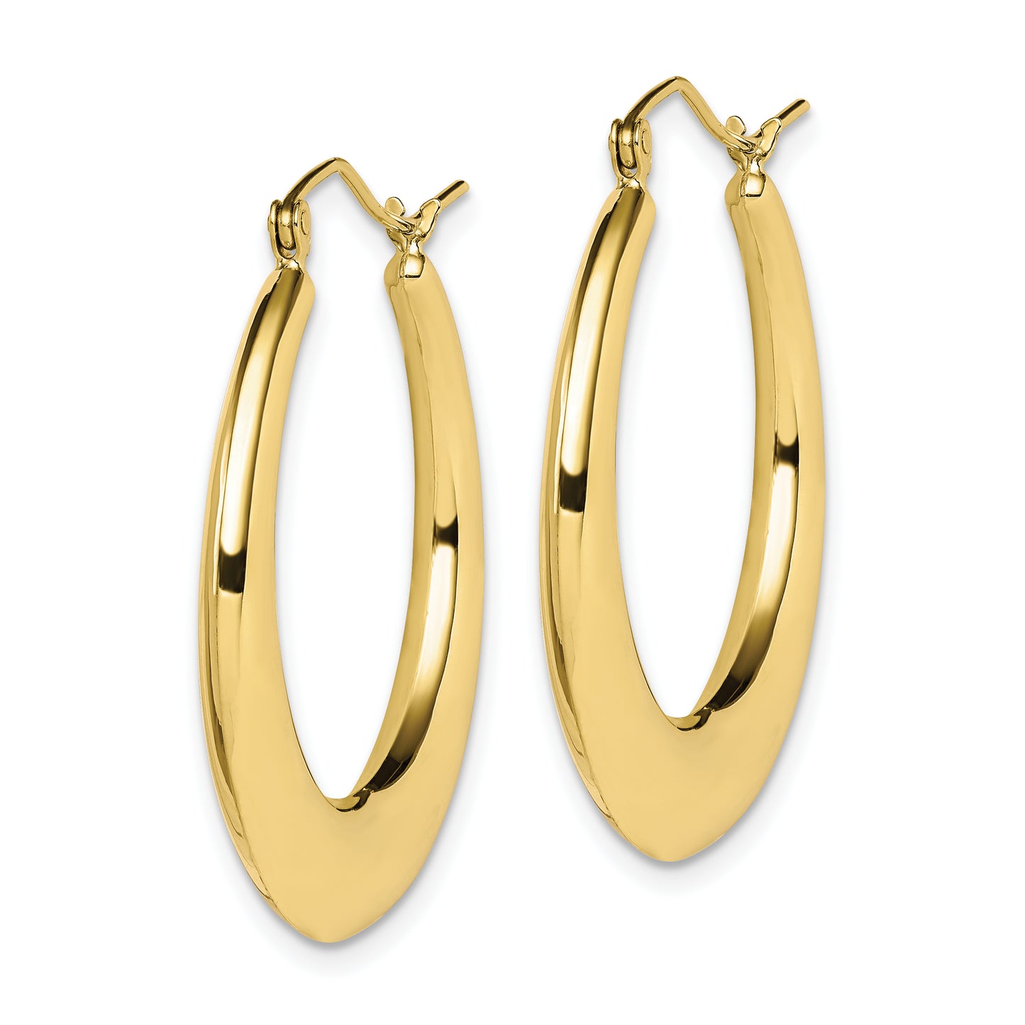 10k Polished Hollow Classic Earrings