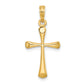 10K Polished Beveled Tip Cross Charm