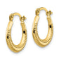 10K Scalloped Textured Hollow Hoop Earrings