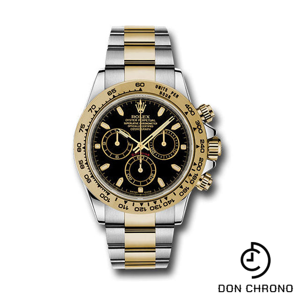 Reloj Rolex Rolesor Cosmograph Daytona 40 amarillo - Esfera de índice negra - 116503 bki